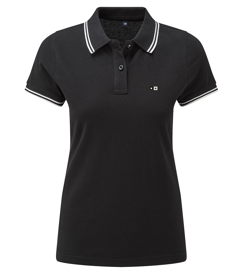 black polo and jeans